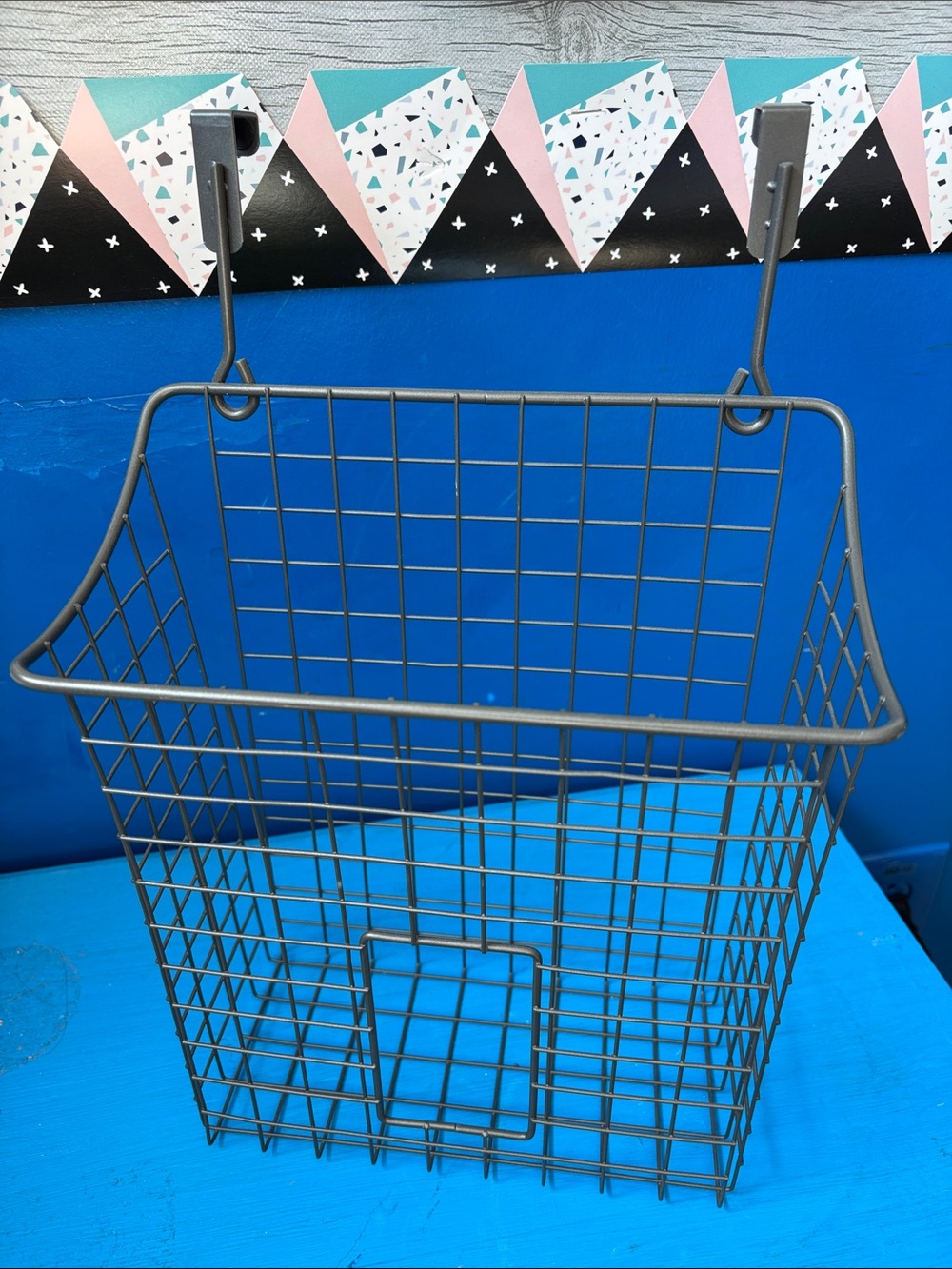 Metal Wire Hanging Storage Basket in Gunmetal
